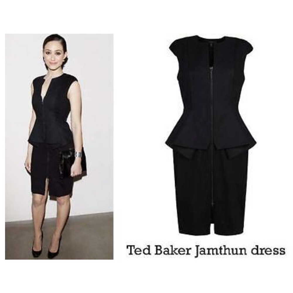 🆕Ted Baker Jamthun Zip-Front Peplum Dress